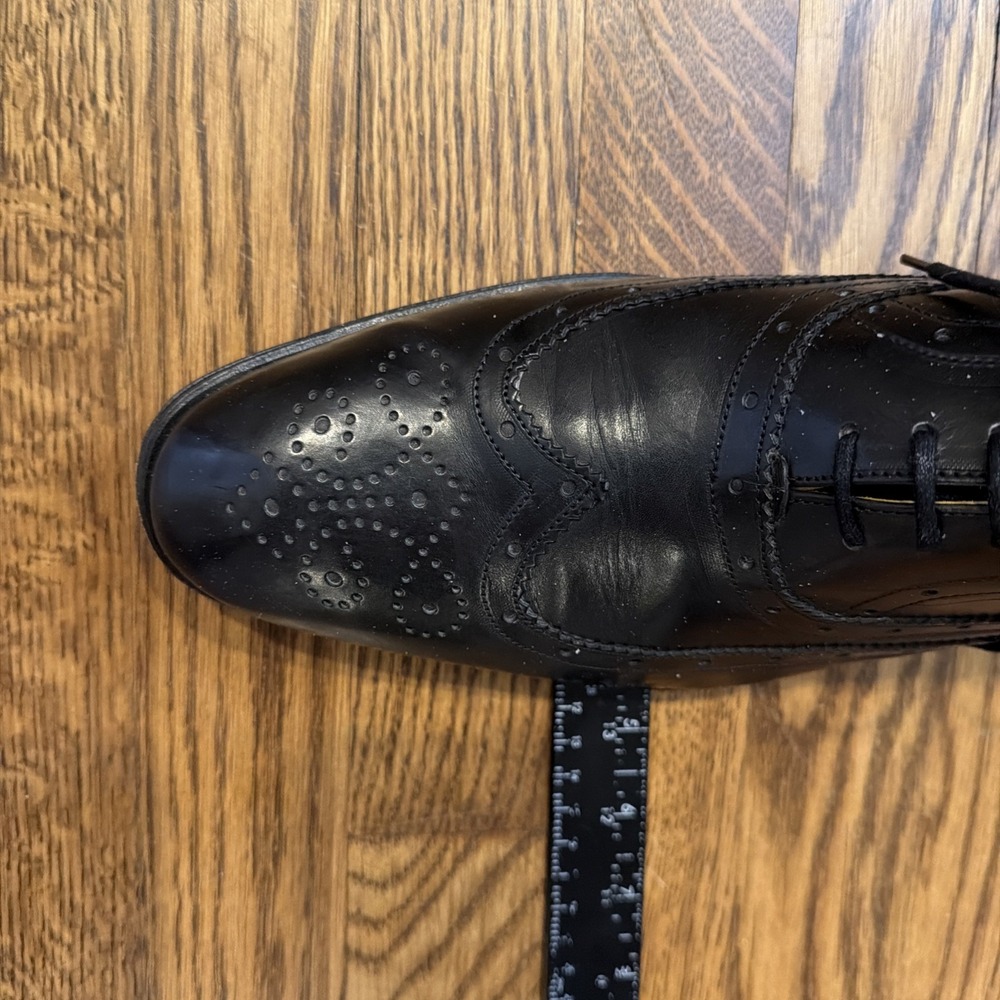 Undandy Black Leather Wingtip Brogue Oxford Dress Shoes Mens 14 EU 48 Formal - Picture 13 of 15